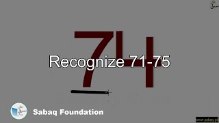 Recognize 71-75
