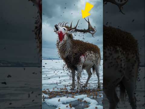 Polar deer trapped million of honey bee #shortsvideo #polardeer #rescue