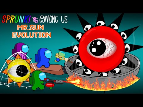 Among Us VS MR SUN EVOLUTION INCREDIBOX SPRUNKI on pan | Peanut Animation Zombie