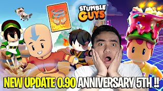 NEW UPDATE 0.90 FINALLY STUMBLE GUYS 5TH ANNIVERSARY COLLAB WITH AVATAR AANG & NEW GUST ABILITY!