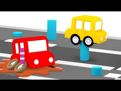 Die 4 kleinen Autos machen einen Staffellauf - Lehrreicher Cartoon für kleine Kinder