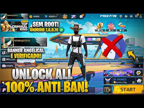 COMO TER TODAS AS SKINS DO FREE FIRE GRÁTIS ANDROID UNLOCK ALL ATUALIZADO SEM ROOT SEM SHIZUKU
