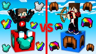 ماين كرافت : حـرب بلوكات حظ الدروع ولكن الخوذة ضد الجست بليت !!؟ 🔥😱