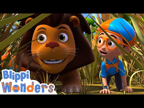 Learn how to ROAR like a Lion! | Blippi Wonders | Kids Cartoons | Party Playtime!