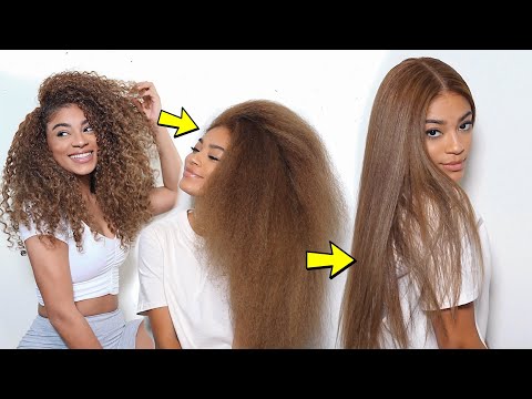 Straightening Natural/Dyed Hair SILKY SMOOTH w/ONE SWIPE!! | jasmeannnn