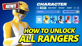 How to UNLOCK All Power Rangers in Fortnite (Full Skin Showcase)