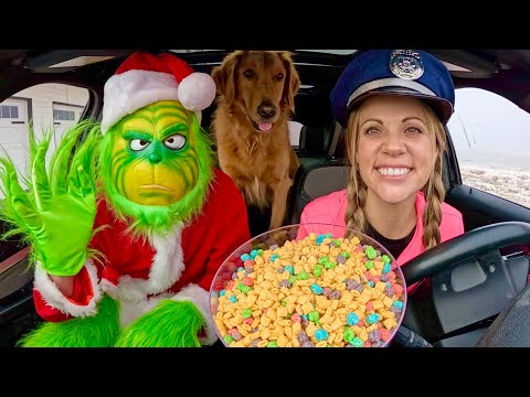 Police Surprises The Grinch & Puppy in Car Ride Chase!