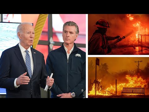 Watch: Biden visits California as fires rage in LA County