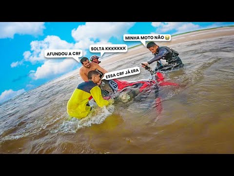 AFUNDOU A CRF 250 NO RIO - COBRIU O MOTOR