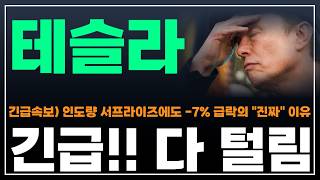 [테슬라 주가전망] 긴급속보) 인도량 서프라이즈에도 -7% 급락의 "진짜" 이유. 긴급!! 다 털림 #테슬라주가전망 #테슬라뉴스