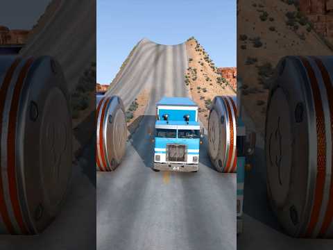 Colourful Flatbed Trucks vs Hydraulic Crush - BeamNG Drive