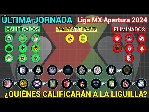 ÚLTIMA JORNADA LIGA MX APERTURA 2024 ¿QUIÉNES JUGARÁN la LIGUILLA y el PLAY-IN 2024?