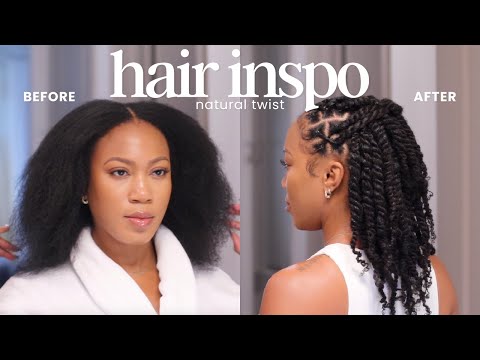 Mini Two Strand Twists on Natural Hair + Thick Afro Bulk Hair