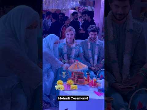 #RabeecaKhan and #HussainTareenโs at Mehndi + Qawali night .