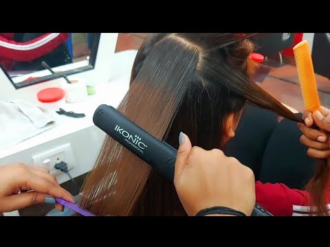 घर बैठे सीखे बालों को स्ट्रेट करना straightening machine se/ ikonic hair straightening