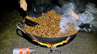 セミの抜け殻で出汁取って炒飯作ってみた【ENG SUB】