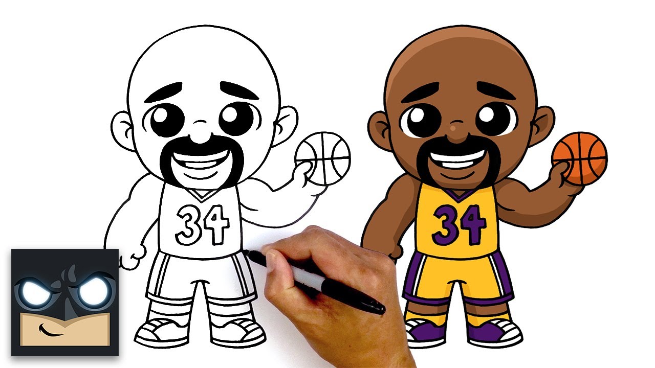 How To Draw Shaquille O\'Neal - LA Lakers