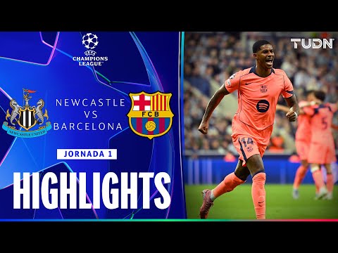 HIGHLIGHTS - Newcaste United 1-2 Barcelona | UEFA Champions League - J1 2025-26 | TUDN