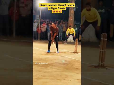 নিজের এলাকায় শট পিচ ক্রিকেট খেলছে শরীফুল ইসলাম 😍 #cricket #shorts