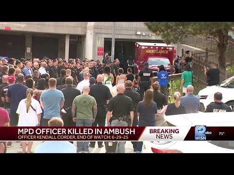 YouTube video thumbnail: Hundreds Honor Fallen Milwaukee Officer Corder in Solemn Procession