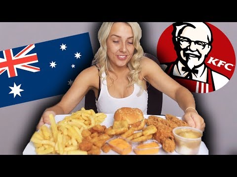 AUSTRALIAN GIRL TRIES KFC MUKBANG!! (eating show)