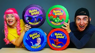 Mukbang GIANT Hubba Bubba 풍선껌 푸드 챌린지 with Superheroes by PinkyBlack