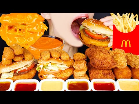 ASMR MCDONALD'S TOOWOOMBA BURGERS CHEESY CORN DOGS CHICKEN NUGGETS MUKBANG먹방マクドナルド 咀嚼音EATING SOUNDS