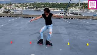 Slalom Skating Grade III Trick - Eagle or Side Surf (with slow motion)