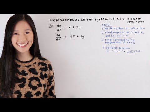 Homogeneous Linear Systems of Differential Equations - Distinct, Real Roots | Math with Janine