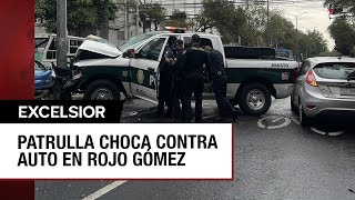 Varios heridos por choque entre una patrulla y un auto en Iztapalapa, CDMX