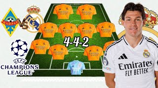 DANI CARVAJAL OUT❌ KAIRAT VS REAL MADRID PREDICTED 4-4-2 LINE-UP IN THE CHAMPIONS LEAGUE MATCH DAY 2