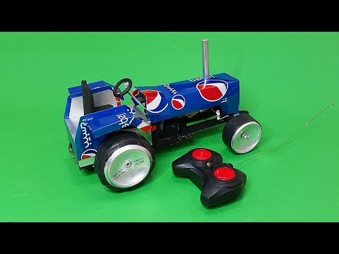 Make An Incredible Mini RC Tractor with Soda Cans - DIY TOYS