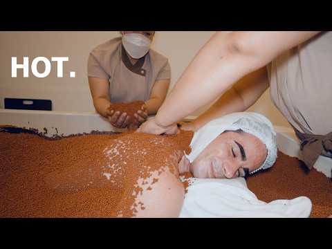 ASMR: Hot Volcanic SAND BATH and Scrub with 4 Hand Massage