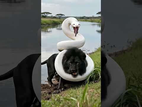 💥 Albino Python Ambushes Black Lion, But Tribal Warrior Rescues Black Lion