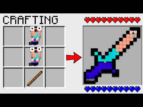 HOW TO CRAFT a NOOB SWORD in MINECRAFT? SECRET RECIPE *O*