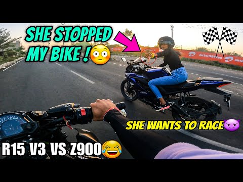 Random *R15* Girl Rider😍 Stopped My Bike😡||She Wanna Race With My Superbike🔥