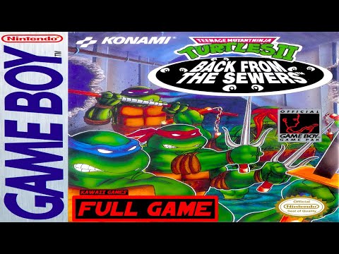 Teenage Mutant Ninja Turtles II: Back from the Sewers [GAME BOY] Walkthrough FULL GAME [4K60ᶠᵖˢ🔴]