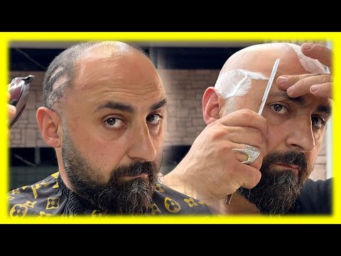 Smooth Razor Haircut and Beard Shaping | ASMR
