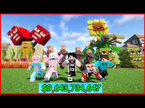100 HARI DI ADOPSI JADI PETANI GROW GARDEN MELAWAN PLANT VS ZOMBIE FUSHION BRAINROT MINECRAFT