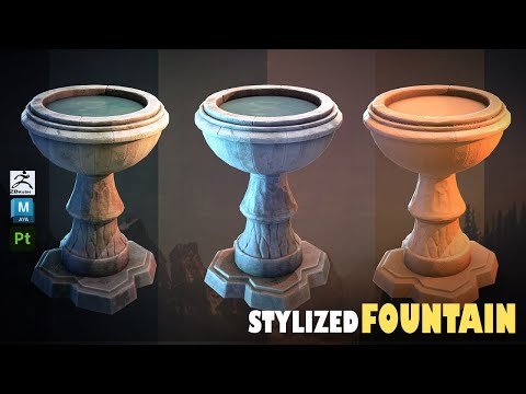 Autodesk Maya 2025, Zbrush, Painter - Stylized Fountain