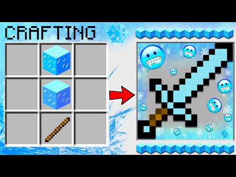 HOW TO CRAFT an 𝐈𝐂𝐄 𝐒𝐖𝐎𝐑𝐃 in MINECRAFT? SECRET RECIPE *Brrrrr*