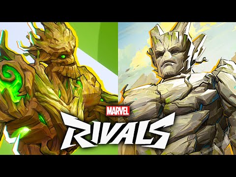 Marvel Rivals - All Groot Abilities, Skins, Emotes, Intro & MVP Animations (4K 60FPS)