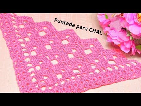 PUNTADA para chal a crochet