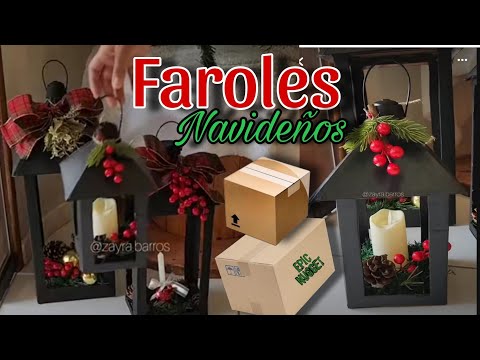 💥TRANSFORMA Simples CAJAS de 📦 CARTÓN ♻️ en Preciosos FAROLES NAVIDEÑOS👌Parecen COMPRADOS 😱