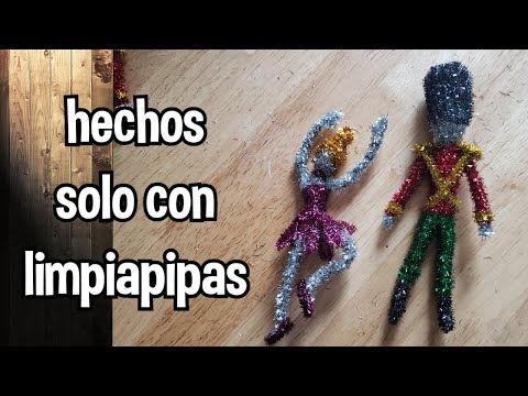 Cascanueces y bailarina hechos solamente de limpiapipas, super fáciles y muy económicos