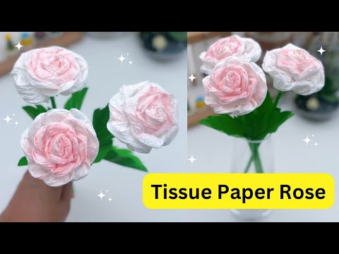 Tissue Paper Flowers | Very Easy Paper Rose Flower | ROSE FLOWERS | Paper Craft |Paper Craft Flowers