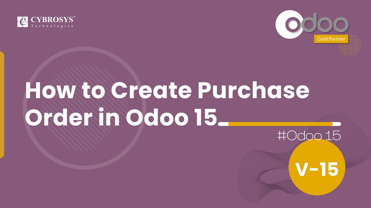 How to Create a Purchase Order in Odoo 15 | Odoo 15 Purchase | Odoo 15 Enterprise Edition | 21.10.2021

This video explains How to create a Purchase Order in Odoo 15. For most of your everyday purchases, chances are you already ...