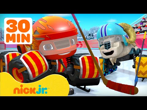 Blaze and the Monster Machines | 30 MINUTOS de Blaze Jogando Esportes! 🏒 | Nick Jr. em Português