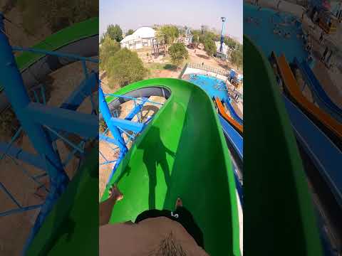 Amazing water slide in swimming pool water park Parkour POV