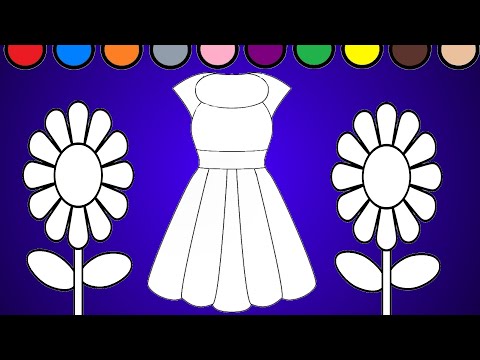 Dress And Flower Coloring Pages | Fun And Creative Drawing For Kids